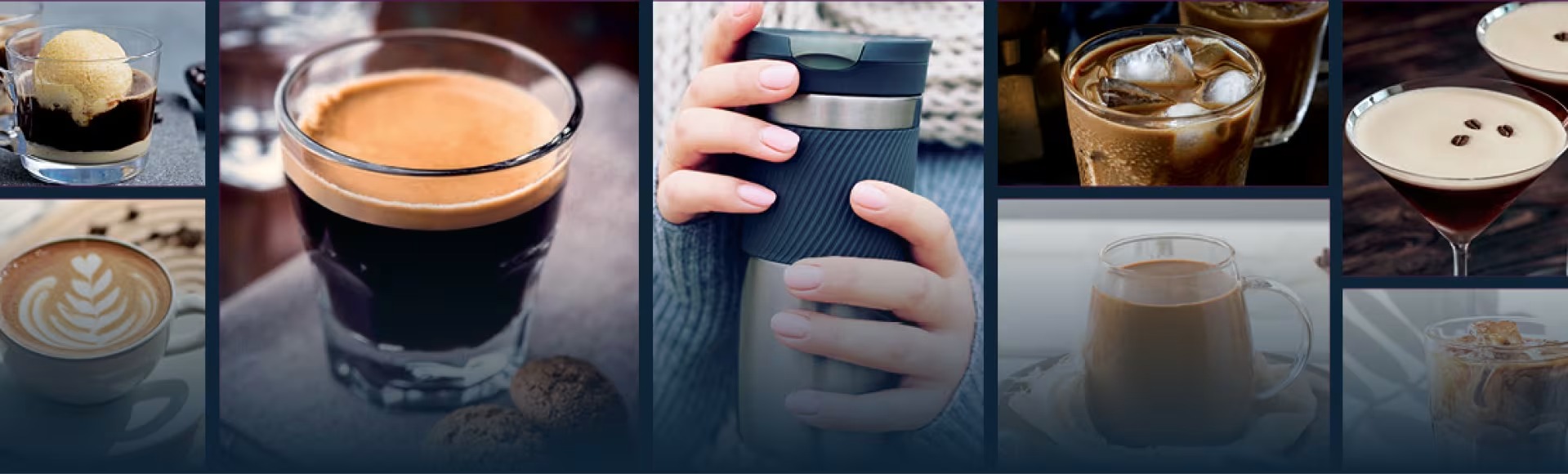 Bebidas variadas preparadas com a Ninja Luxe Café Premier