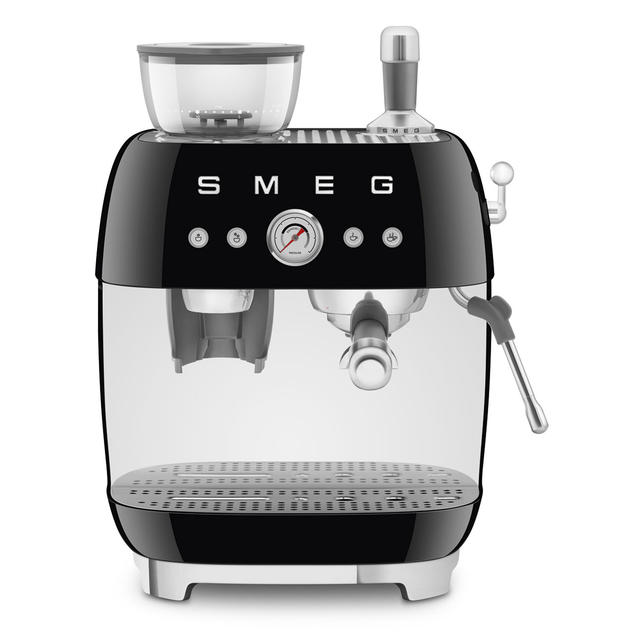 Máquina de Café Expresso Manual com Moinho Preto